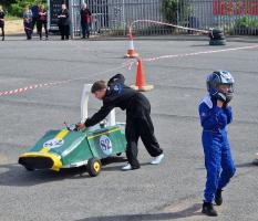 The local Primary schools were given another opportunity for the children to drive the Goblin cars around a track at the High School.